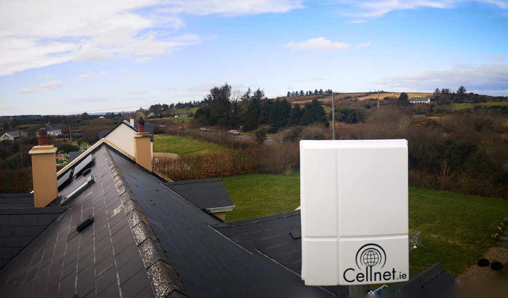 Cellnet antenna on a well-insulated home