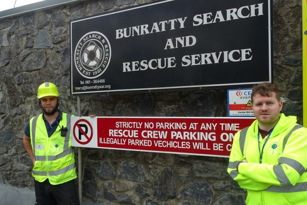 Nick and Jonathan at Bunratty Search and Rescue HQ